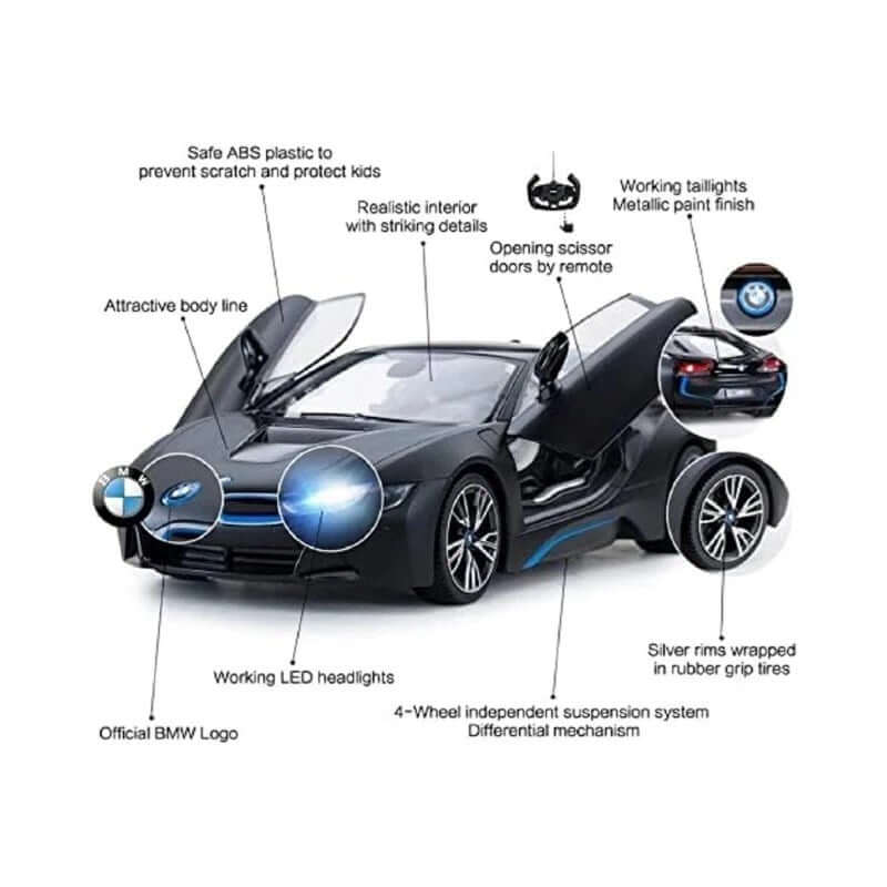 Rastar Bmw i8 Uzaktan Kumandalı Işıklı Araba Siyah - Roket Oyuncak