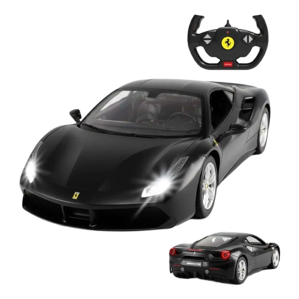 Rastar Ferrari 488 GTB Işıklı Uzaktan Kumandalı Araba Siyah - Roket Oyuncak