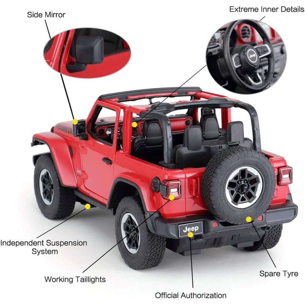 Rastar Jeep Wrangler Rubicon Uzaktan Kumandalı Araba Kırmızı - Roket Oyuncak