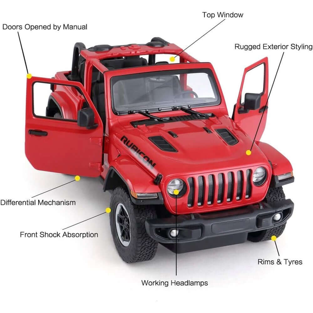Rastar Jeep Wrangler Rubicon Uzaktan Kumandalı Araba Kırmızı - Roket Oyuncak