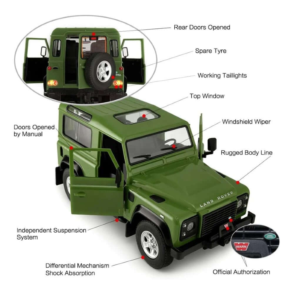 Rastar Land Rover Defender Uzaktan Kumandalı Araba Yeşil - Roket Oyuncak