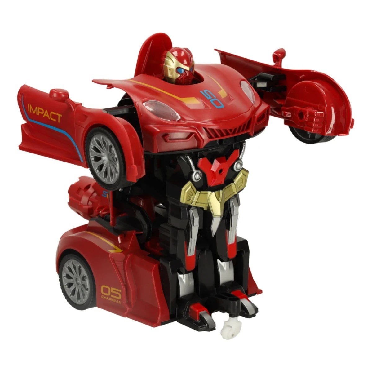 Revolt Transforming Robot Racer Uzaktan Kumandalı Sesli ve Işıklı Robotlar Kırmızı Robot - Roket Oyuncak