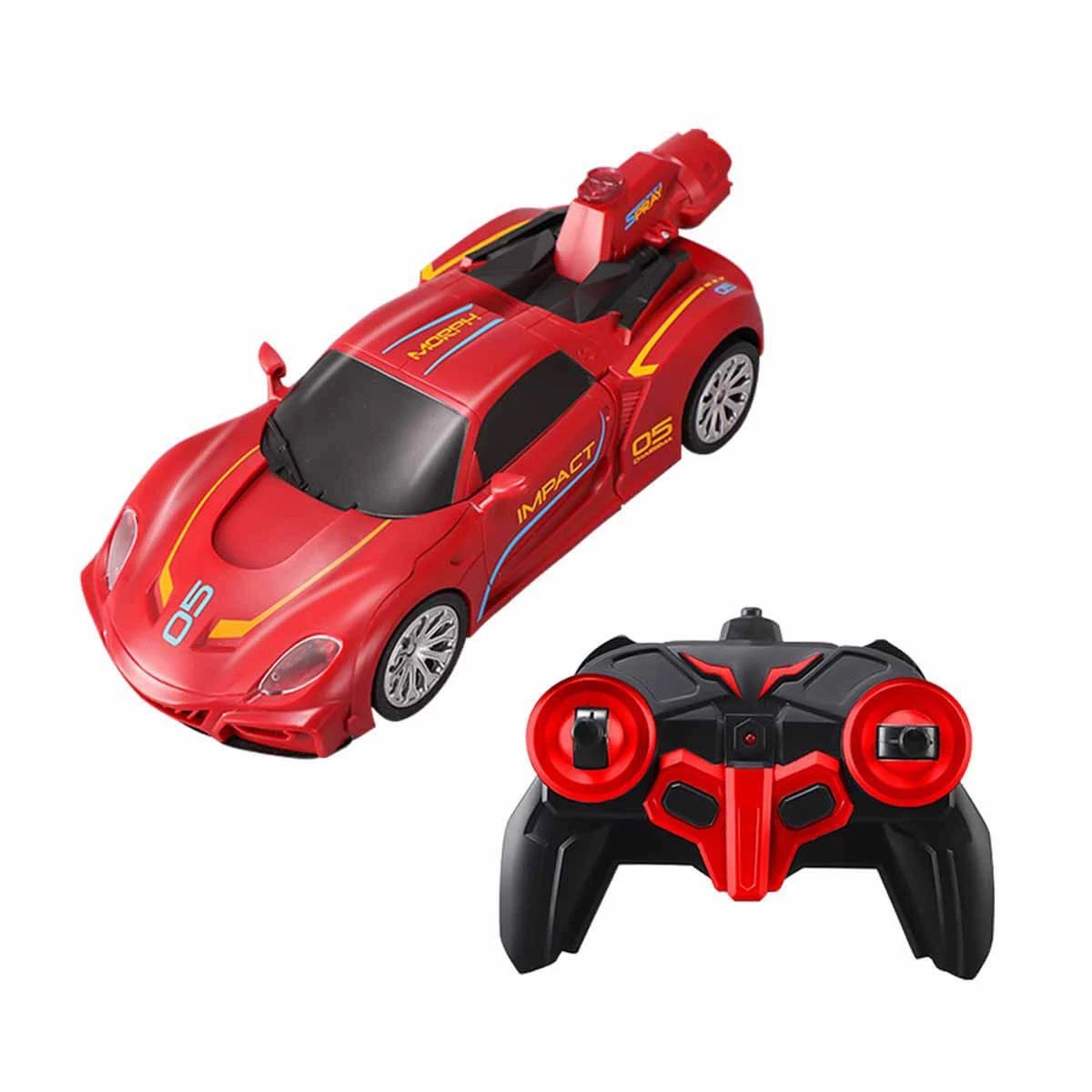 Revolt Transforming Robot Racer Uzaktan Kumandalı Sesli ve Işıklı Robotlar Kırmızı Robot - Roket Oyuncak