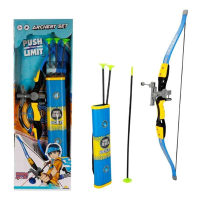Rising Sports Işıklı Okçuluk Seti 77 cm Boyunda Yay, Kırmızı Işıklı Nişangah, 3 Vakumlu Ok ve Taşıma Sadaklı Spor Oyun Seti - Roket Oyuncak