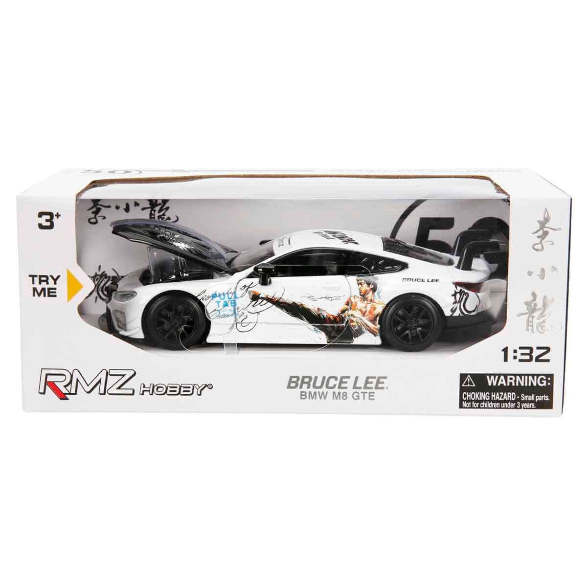 RMZ Hobby Sesli ve Işıklı Model Araba Bruce Lee Bmw M8 GTE Beyaz - Roket Oyuncak