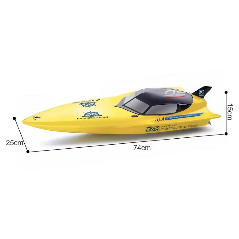 Seawing Cruel Uzaktan Kumandalı Sürat Teknesi 74 cm 2.4 Ghz 15 km/s USB Şarjlı 70 Cm Sarı - Roket Oyuncak