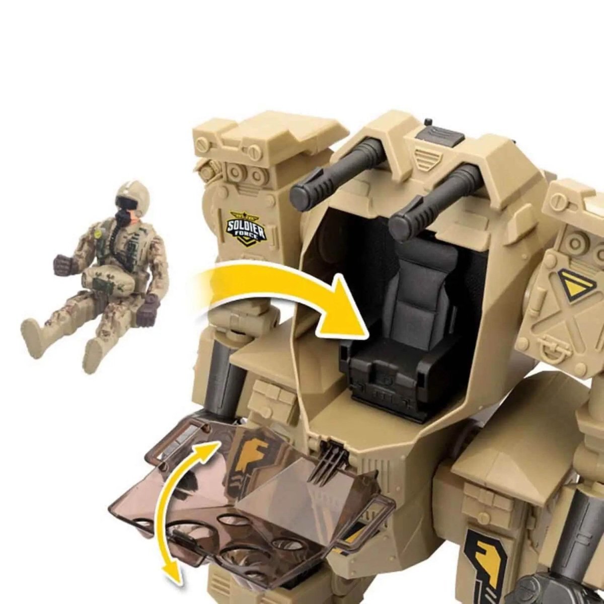 Soldier Force Exobot Savaş Robotu Sesli ve Işıklı Oyun Seti - Roket Oyuncak