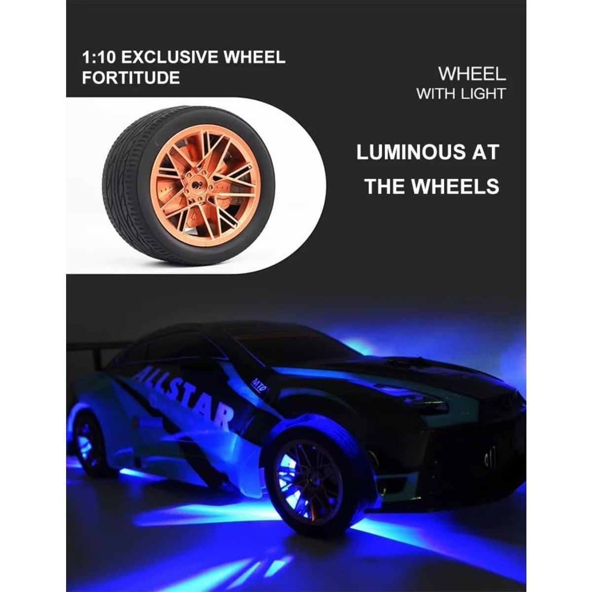 Speed Racing 1:10 RC Uzaktan Kumandalı Yarış Arabası: 25 km/h Hızlı, 4x4 Dört Çeker Nitro Boostlu Drift Aracı Mavi - Roket Oyuncak