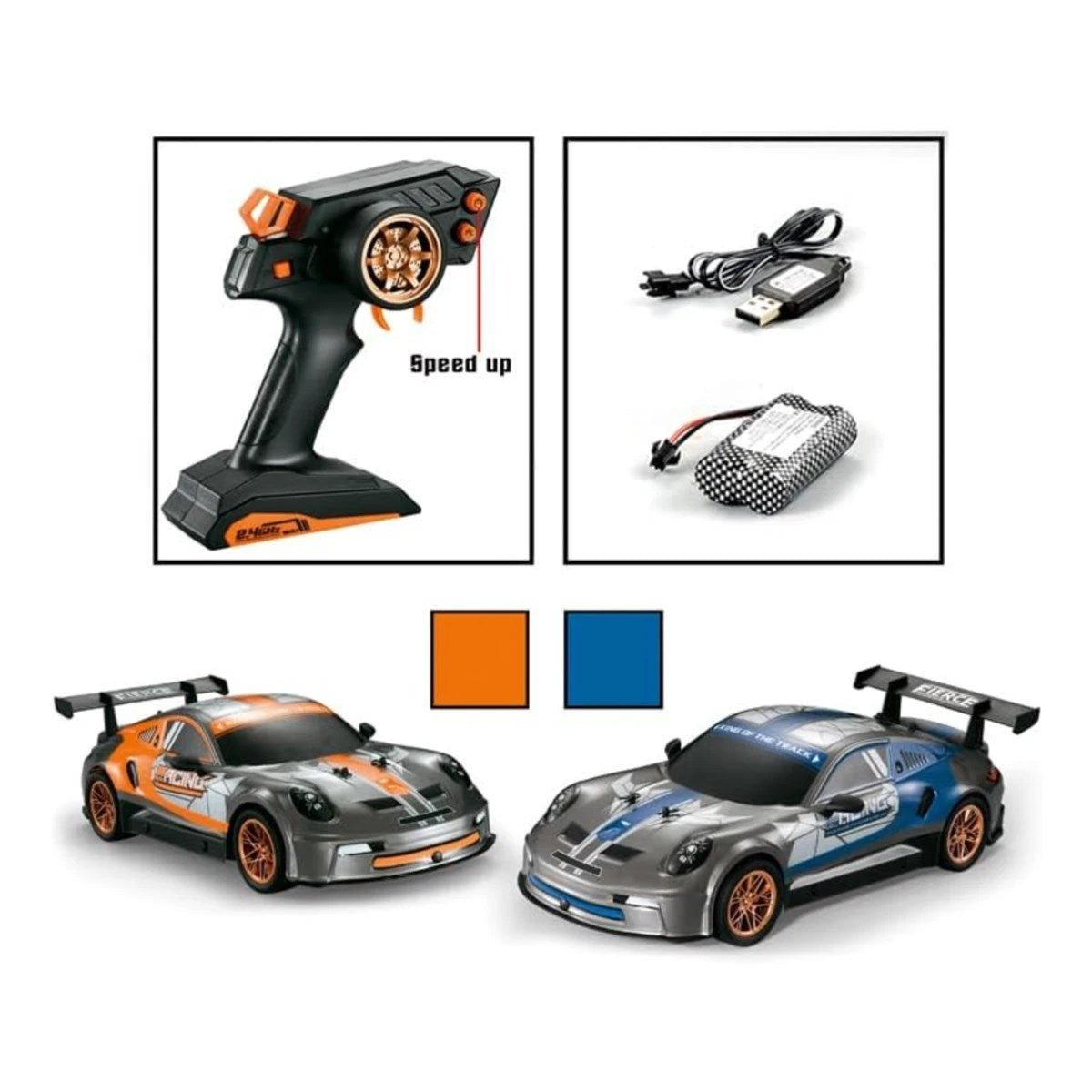 Speed Racing 1:10 RC Uzaktan Kumandalı Yarış Arabası: 25 km/h Hızlı, 4x4 Dört Çeker Nitro Boostlu Drift Aracı Turuncu - Roket Oyuncak