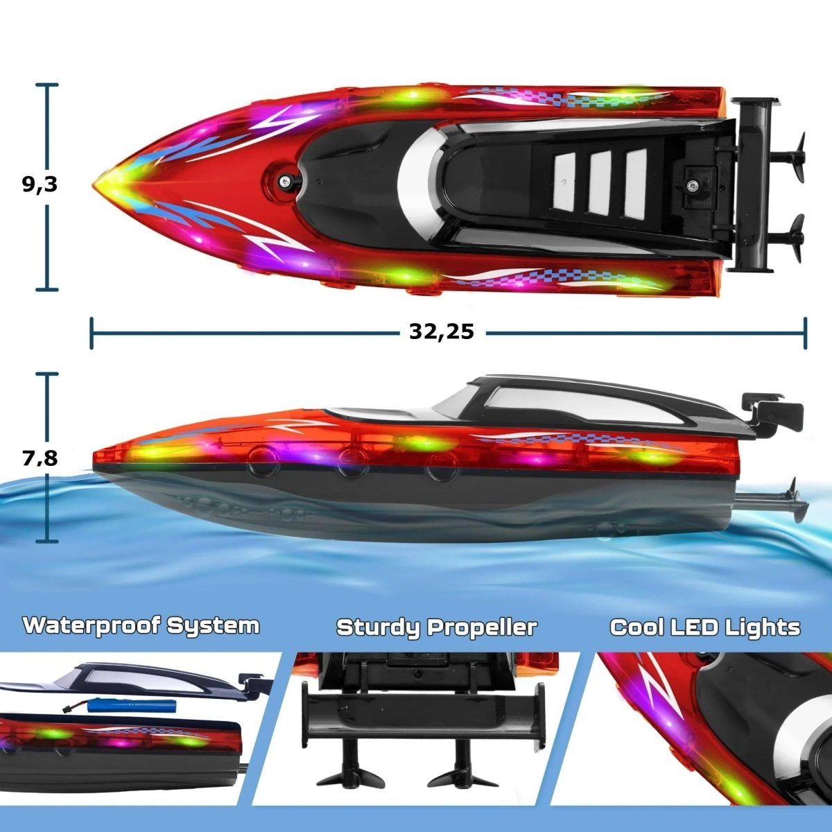 Sport Boat Uzaktan Kumandalı Tekne - Kırmızı - Roket Oyuncak