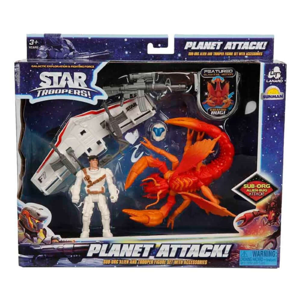 Star Trooper Gezegen Saldırısı Figür ve Uzay Aracı Beyaz - Roket Oyuncak