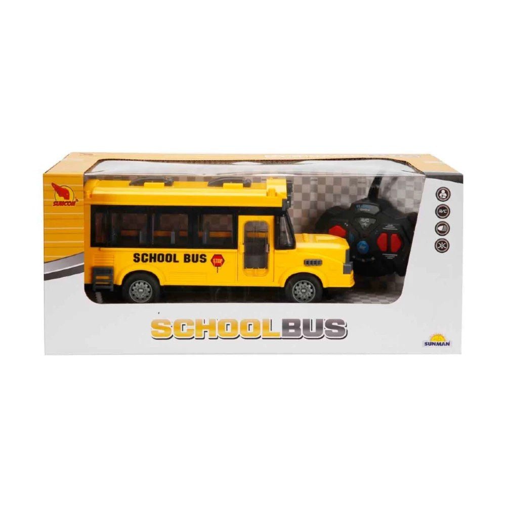 Suncon 1:32 Uzaktan Kumandalı Okul Otobüsü Işıklı ve Full Fonksiyonlu 22 cm Sarı Otobüs - Roket Oyuncak