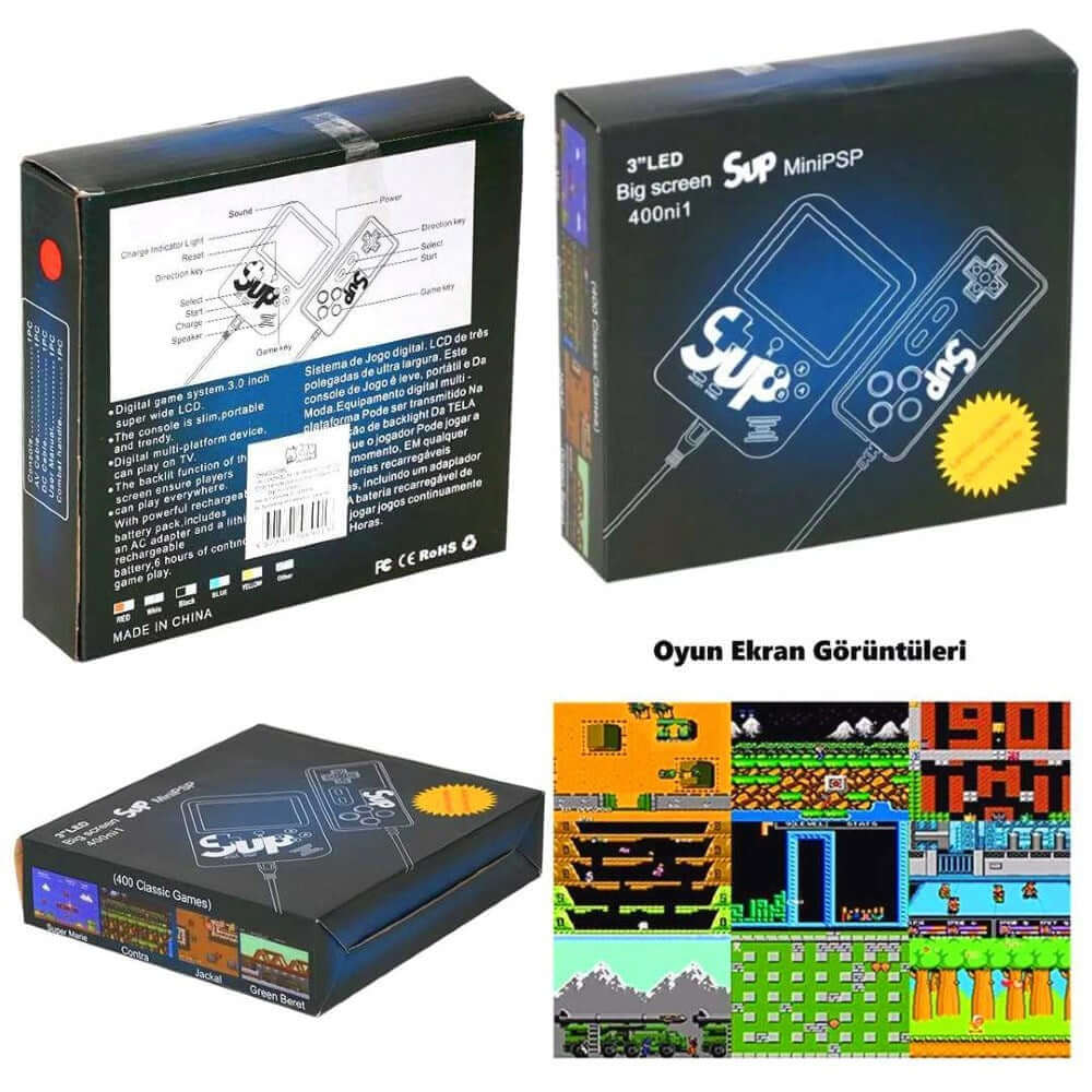 Sup Mini PSP Retro 400 Oyun Konsolu - Roket Oyuncak