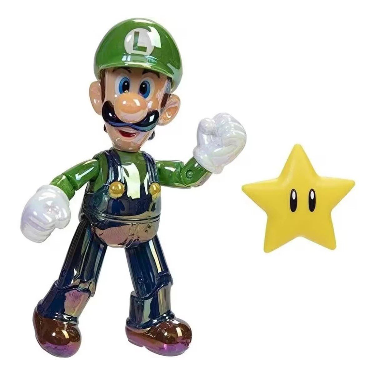 Super Mario Tekli Figür Star Power Luigi 10 cm - Roket Oyuncak