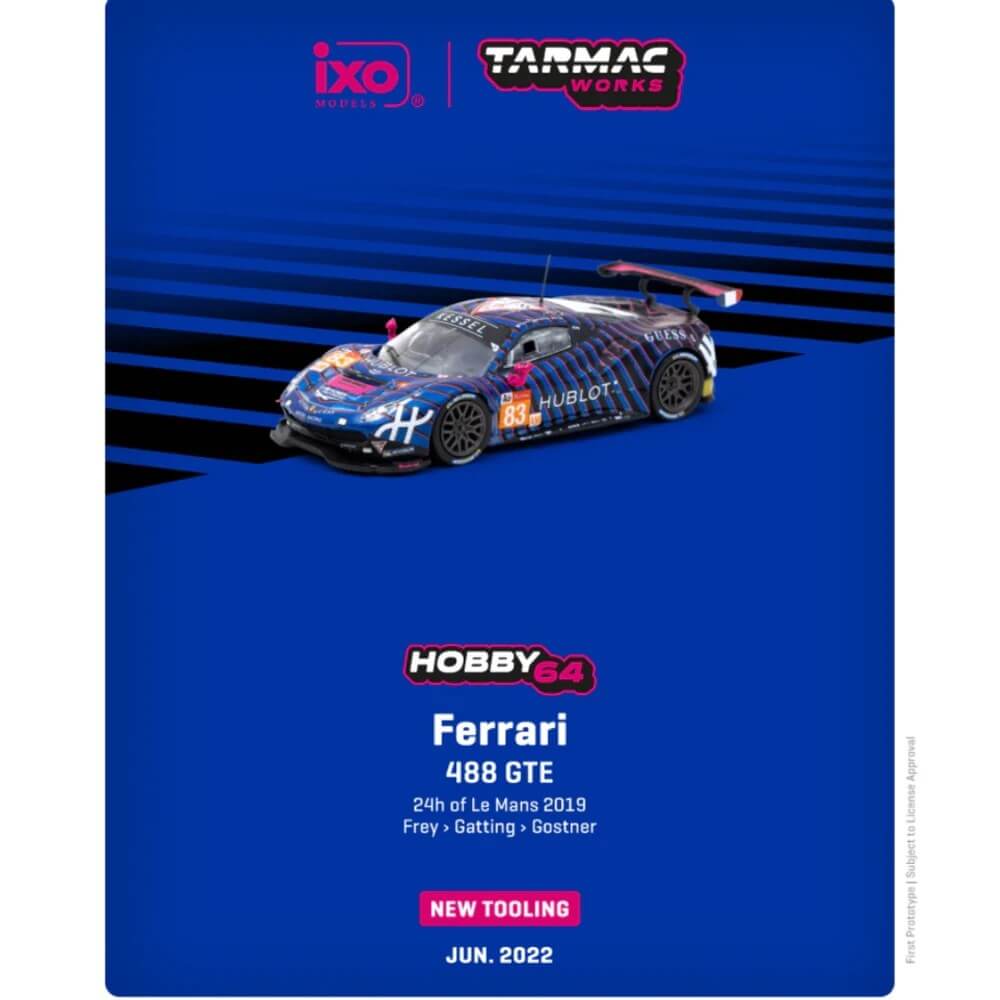 Tarmac 1:64 Ferrari 488 GTE 24h of Le Mans 2019 Frey Gatting Gostner - Roket Oyuncak