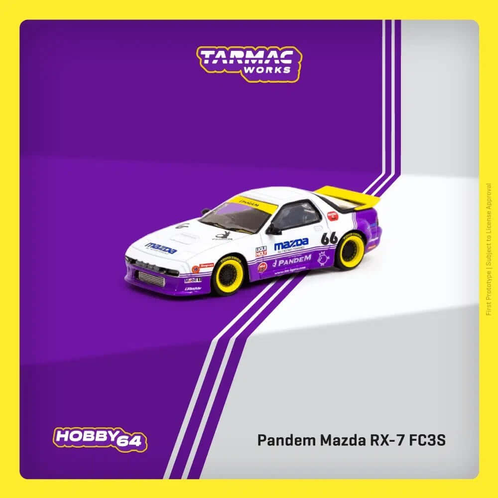 Tarmac Pandem Mazda RX - 7 FC38 White & Purple - Roket Oyuncak