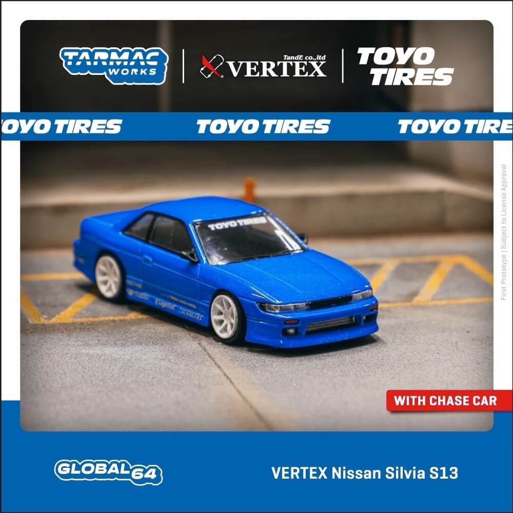 Tarmac VERTEX Nissan Silvia S13 Blue Metallic - Roket Oyuncak