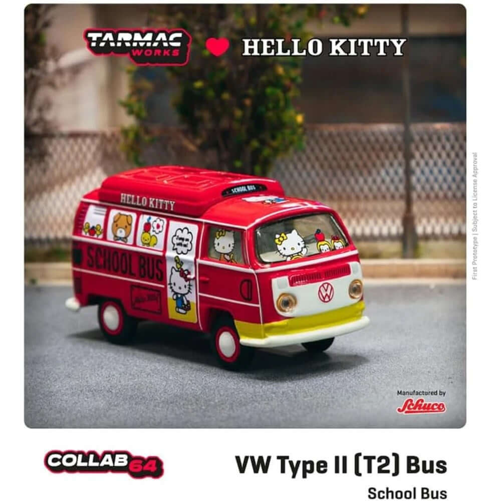 Tarmac Works VW Type II (T2) Hello Kitty Capsule School Bus - Roket Oyuncak