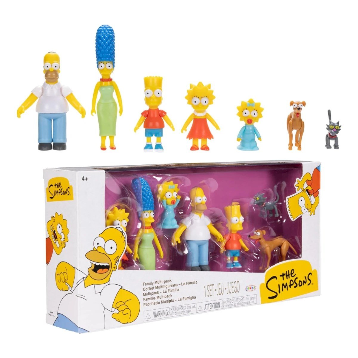 The Simpsons Ailesi ve Evcil Hayvanları 7'li Koleksiyon Figür Seti: 6 cm Ölçekli, Eklemli ve Pozlanabilir Mini Aksiyon Figür Paketi - Roket Oyuncak