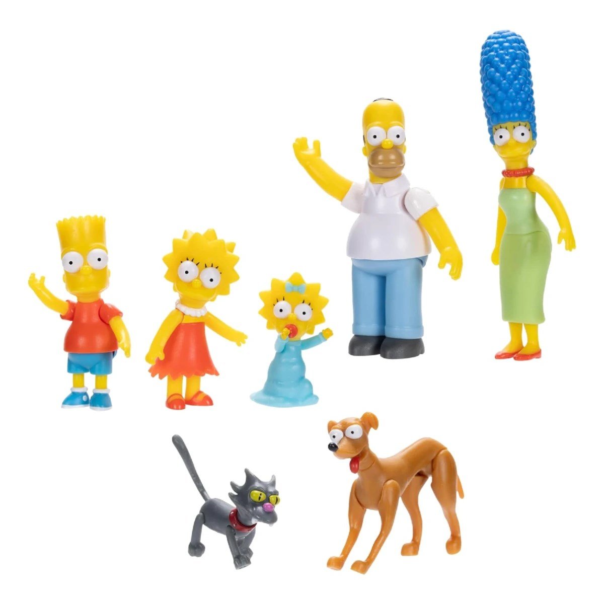 The Simpsons Ailesi ve Evcil Hayvanları 7'li Koleksiyon Figür Seti: 6 cm Ölçekli, Eklemli ve Pozlanabilir Mini Aksiyon Figür Paketi - Roket Oyuncak