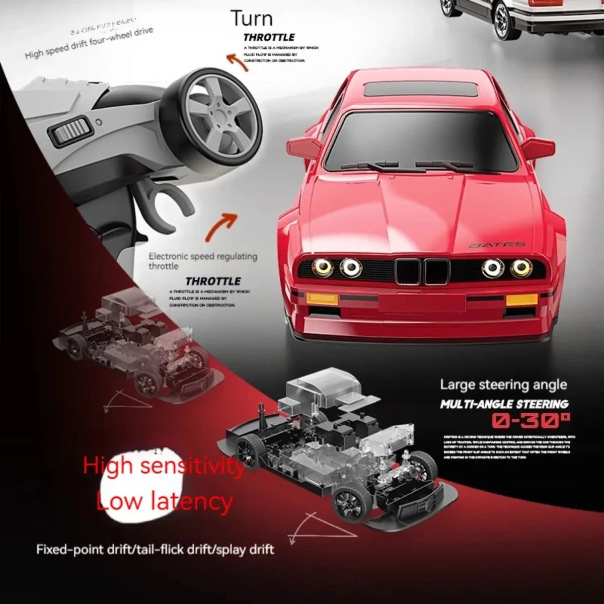 Uzaktan Kumandalı Drift Arabası Bmw E30 Işıklı 30 Km Hız Beyaz - Roket Oyuncak