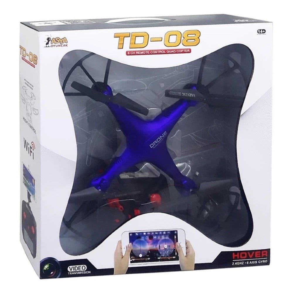 Uzaktan Kumandalı Quardcopter Drone TD - 08 Mavi - Roket Oyuncak
