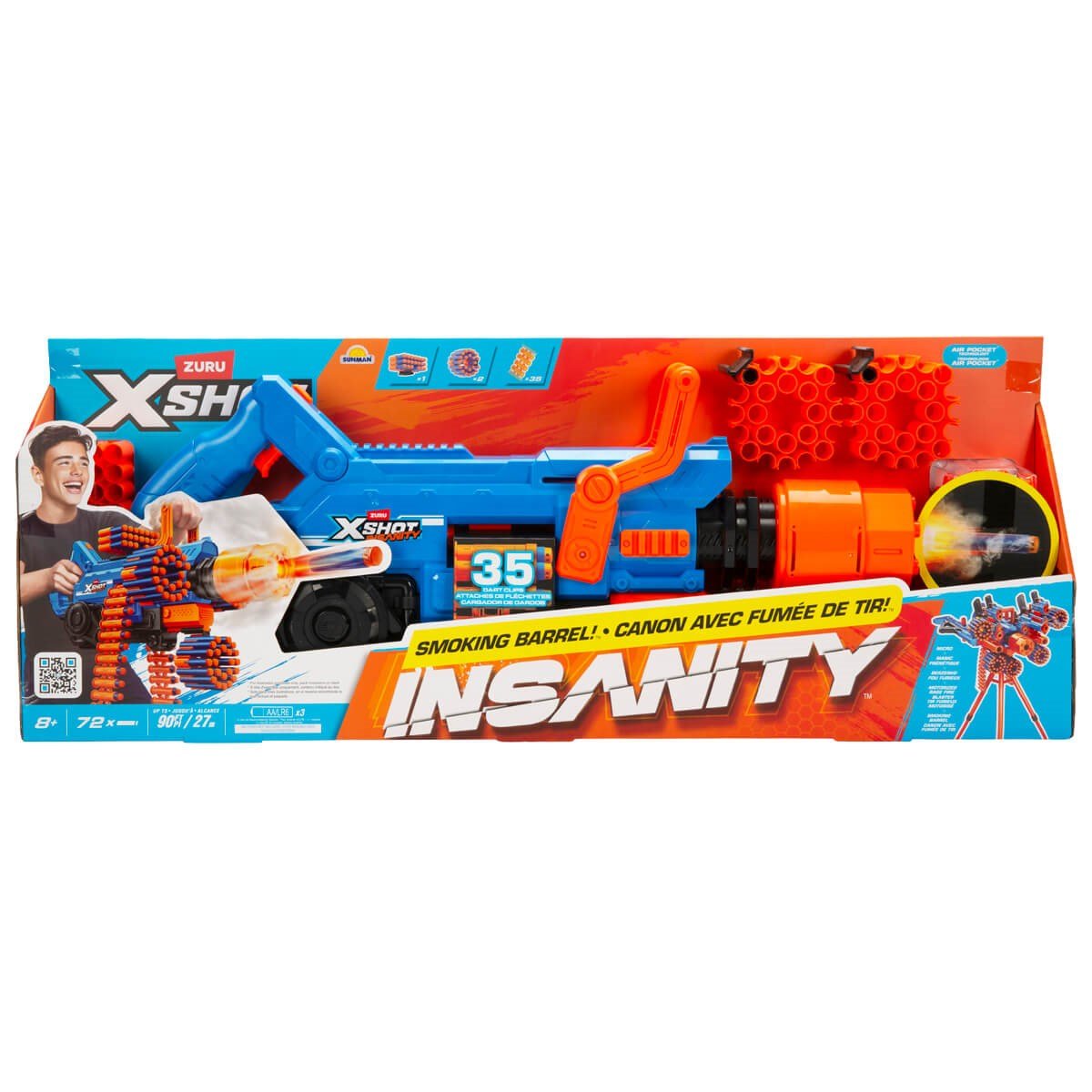 X-Shot Insanity Smoking Barrel 72 Mermili Sünger Dart Atan Silah (61,4 cm) - Roket Oyuncak