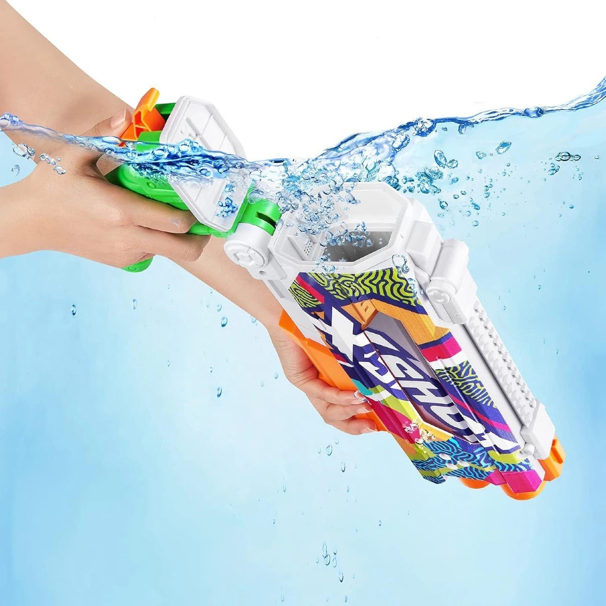 X - Shot Skins Fast Fill Su Tabancası Water Ripple 800 ml Geniş Hazne, 10 Metre Atış Menzili, 1 Saniyede Hızlı Dolum Özellikli 49,5 cm Dev Su Tabancası - Roket Oyuncak