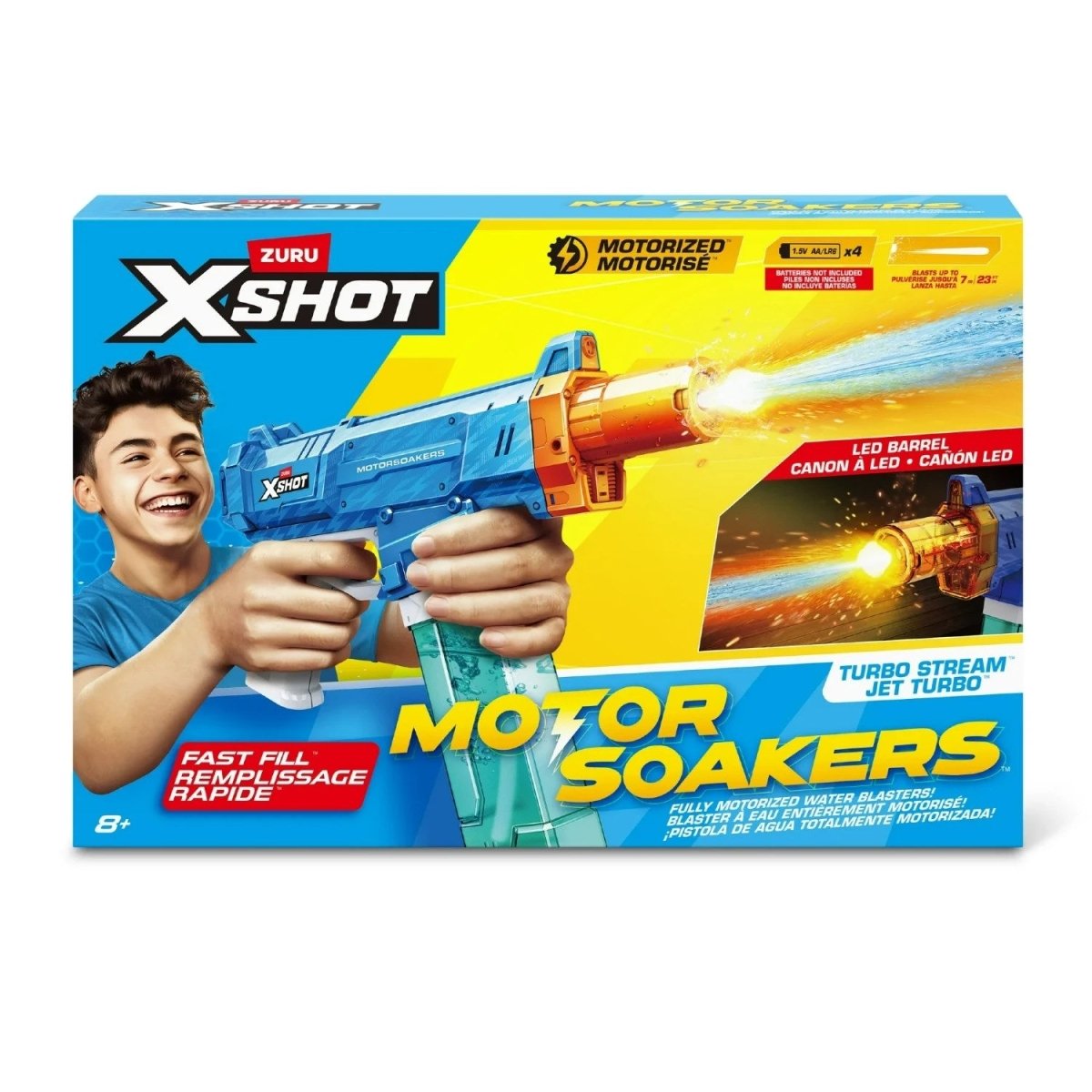 XShot Fast - Fill Turbo Stream Motorlu Su Tabancası LED Işıklı Namlu, Tam Otomatik Atış ve 1 Saniyede Hızlı Dolum Teknolojili Su Blasteri - Roket Oyuncak