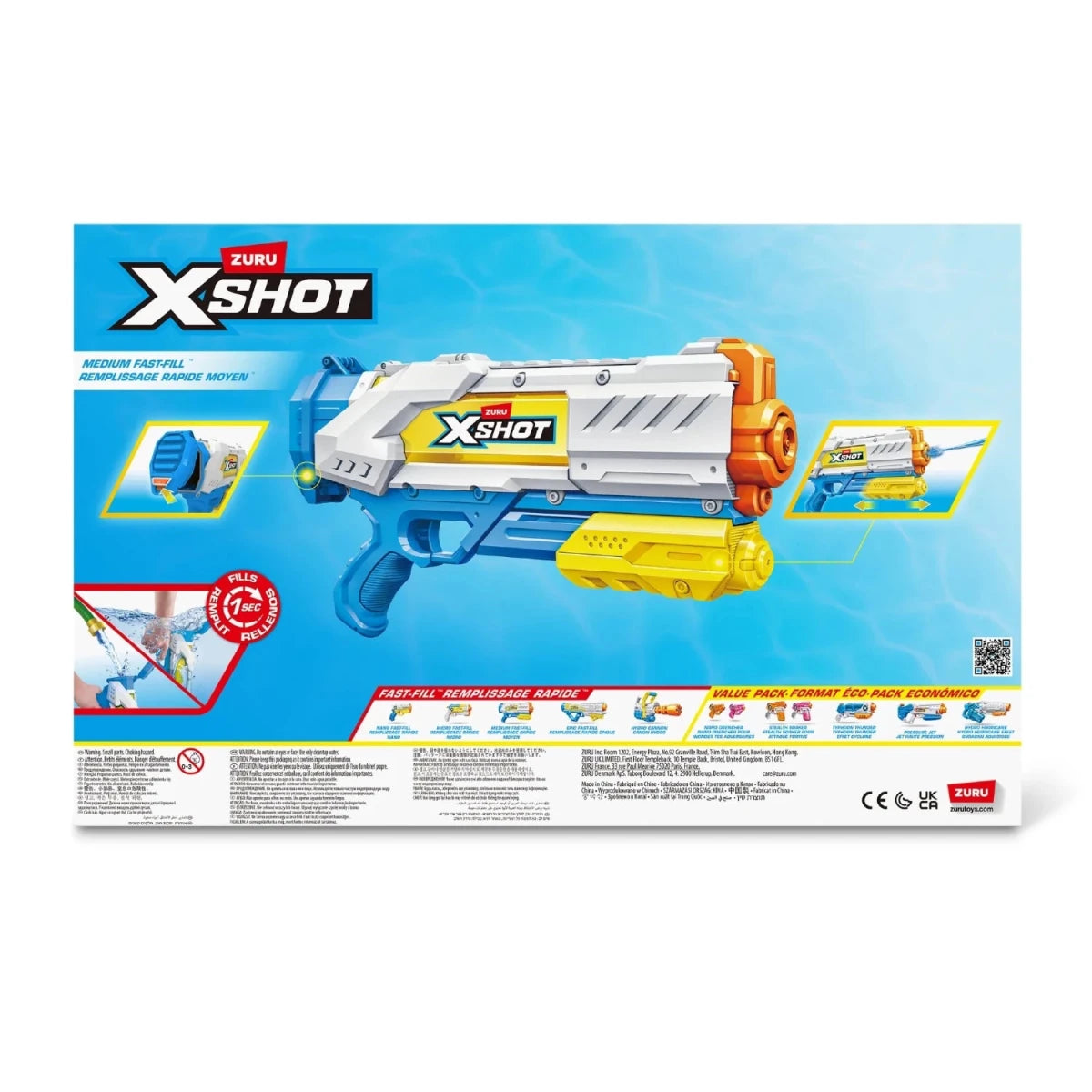 XShot Medium Fast - Fill Hızlı Dolum Su Tabancası 1 Saniyede Su Doldurma Teknolojili, 10 Metre Menzilli Profesyonel Su Blasterı - Roket Oyuncak