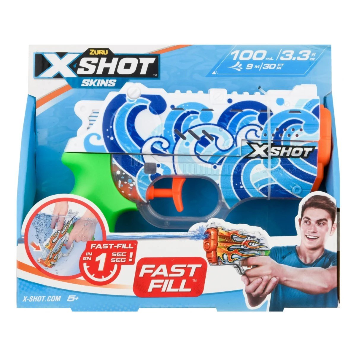XShot Skins Nano Fast Fill Su Tabancası Hydra 1 Saniyede Hızlı Dolum, 9 Metre Menzilli, 100 ml Kapasiteli Kompakt Su Tabancası - Roket Oyuncak
