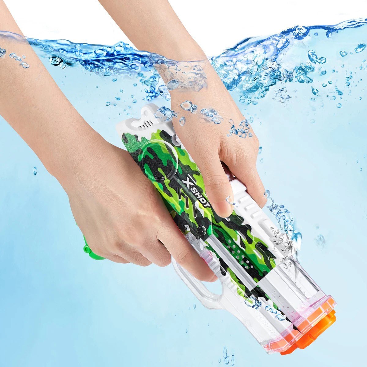 XShot Skins Nano Fast Fill Su Tabancası Jungle 1 Saniyede Hızlı Dolum, 9 Metre Menzilli, 100 ml Kapasiteli Kompakt Su Tabancası - Roket Oyuncak